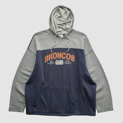 Denver Broncos NFL 2000s Hooded Pullover Sweatshirt Heather Gray Vintage - Fanatics