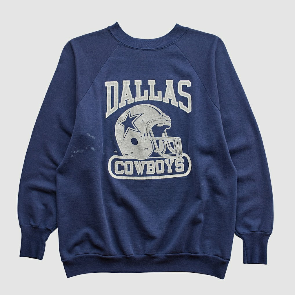 Dallas Cowboys Logo 7 80s Pullover Sweatshirt Navy Vintage - Fanatics