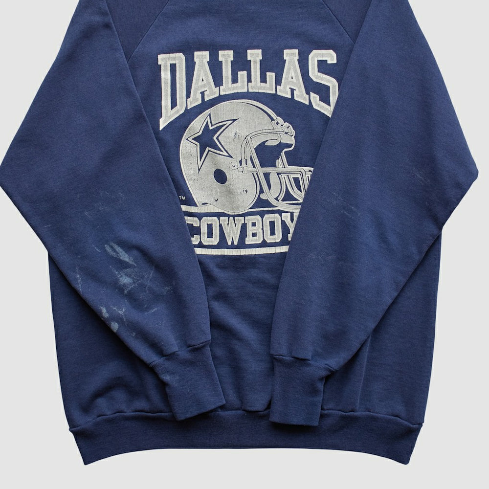Dallas Cowboys Logo 7 80s Pullover Sweatshirt Navy Vintage - Fanatics