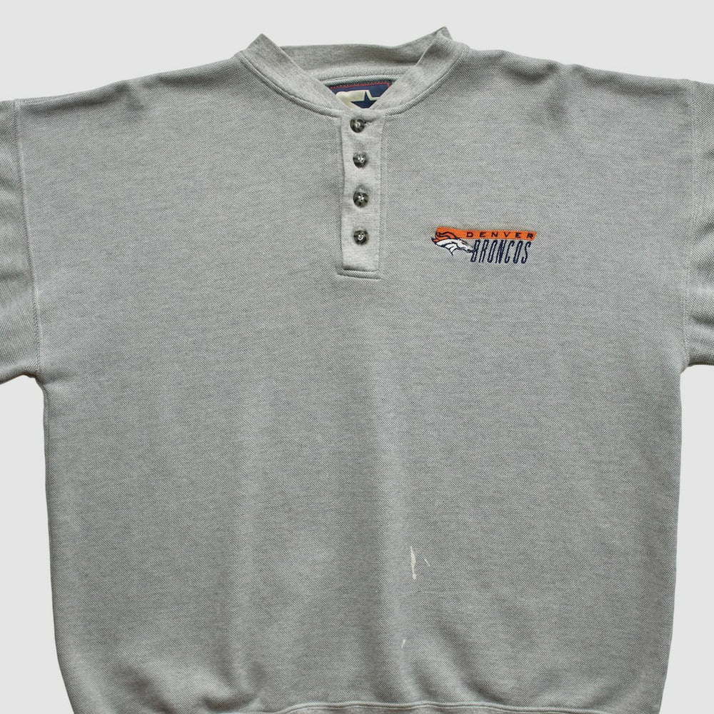Denver Broncos Starter 90s Pullover Sweatshirt Heather Gray Vintage - Fanatics