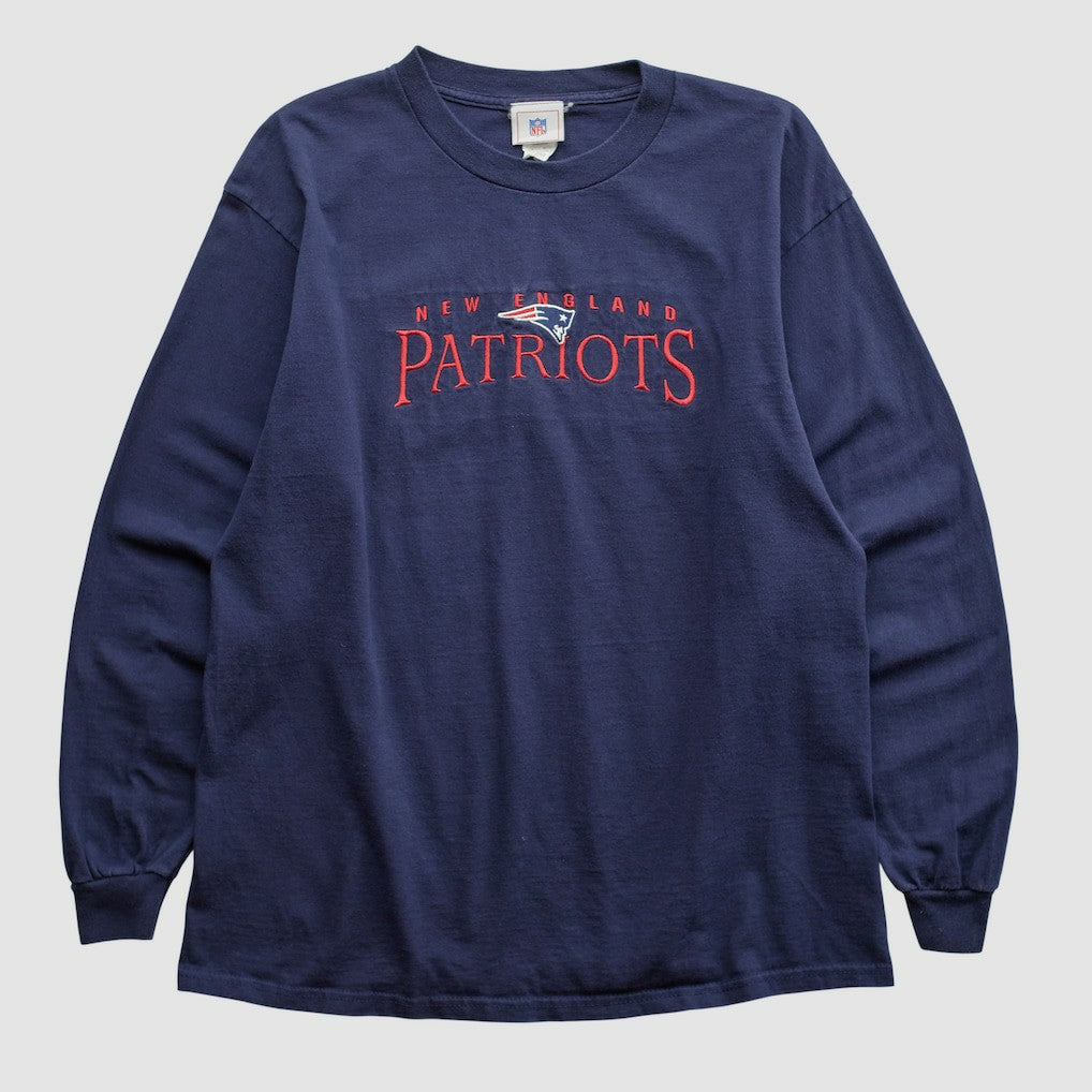 New England Patriots NFL 2000s Long Sleeve T-shirt Navy Vintage - Fanatics