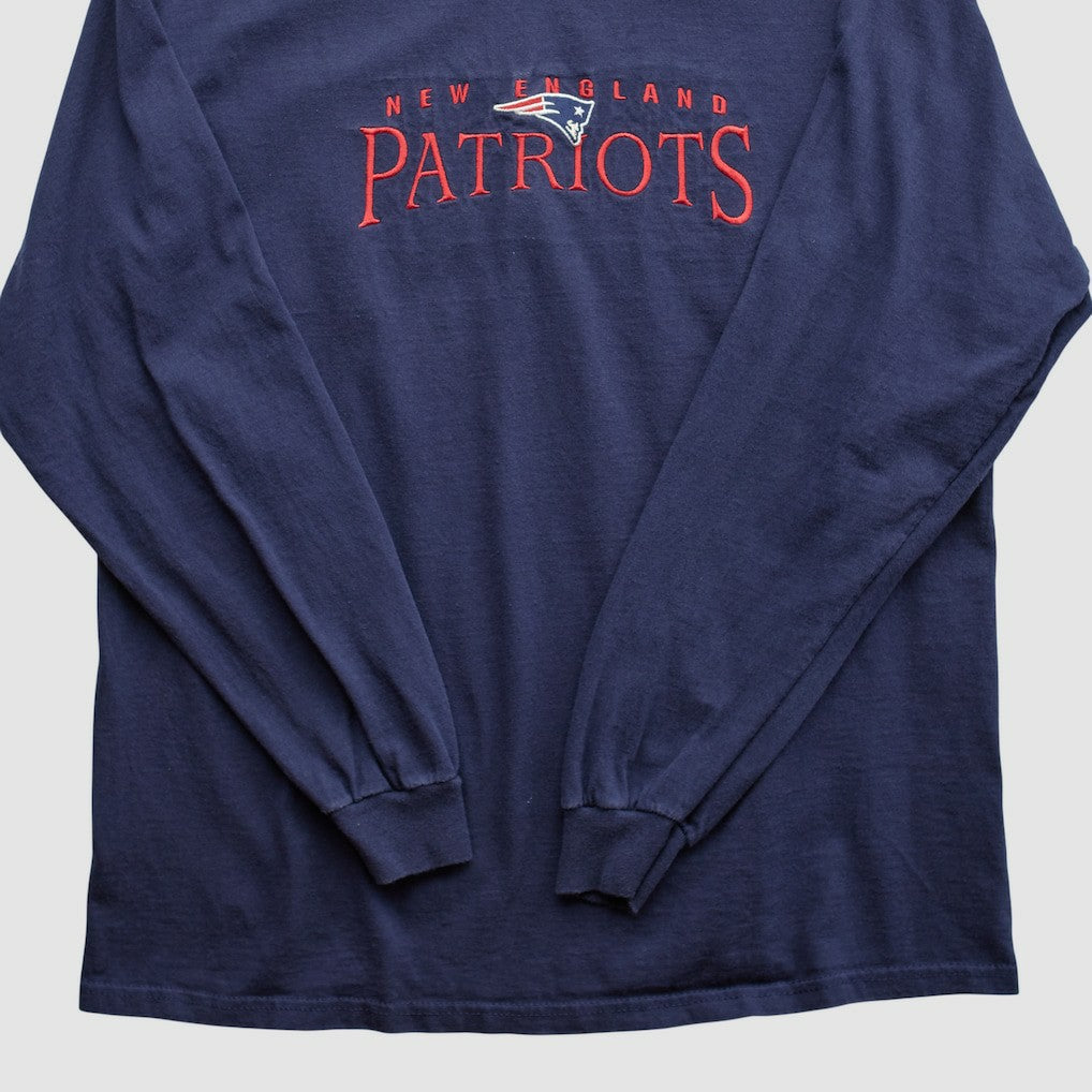 New England Patriots NFL 2000s Long Sleeve T-shirt Navy Vintage - Fanatics