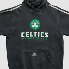 Adidas - Boston Celtics 2010s Hooded Pullover Sweatshirt - Black Vintage