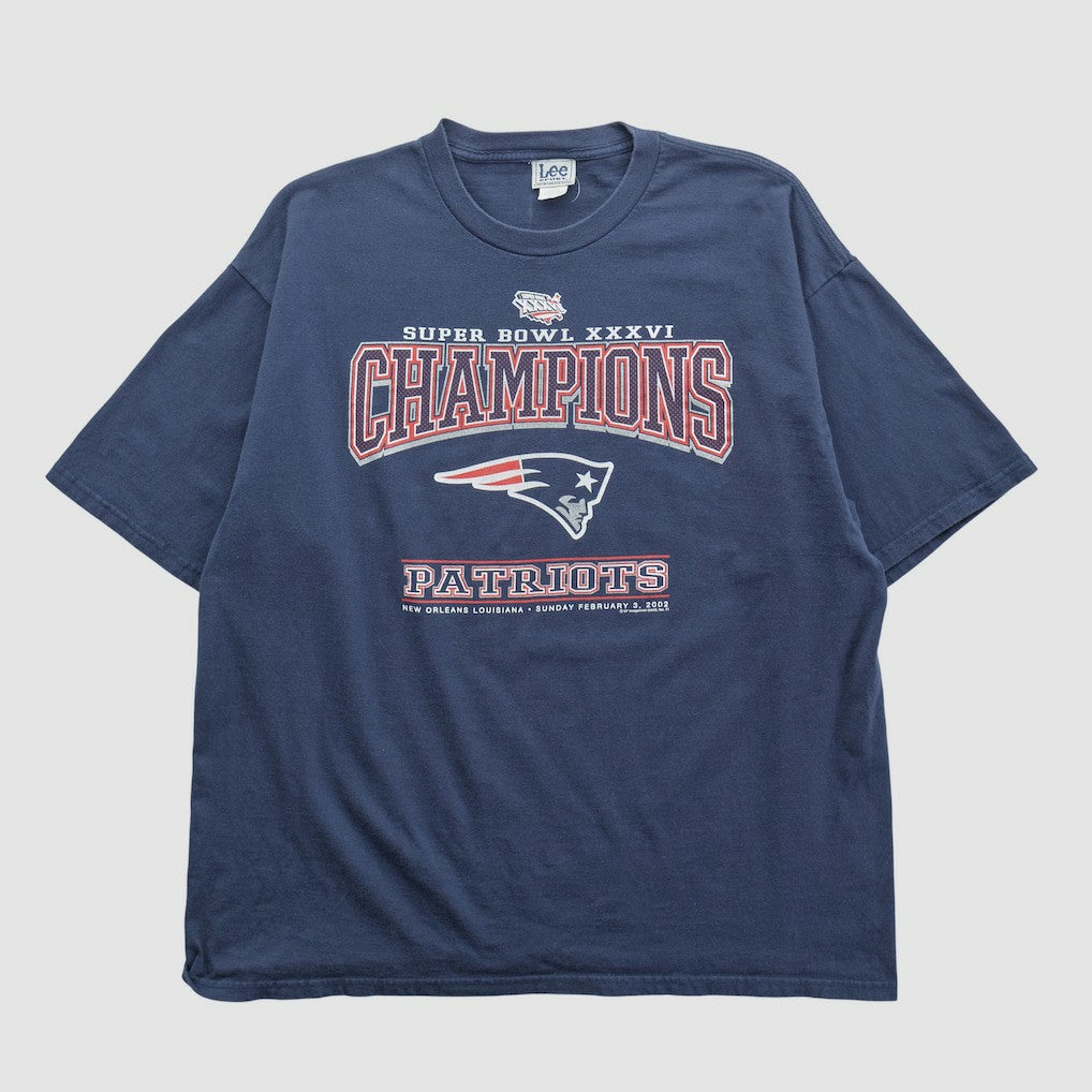 New England Patriots Lee Apparel 2002 T-shirt Navy Vintage - Fanatics