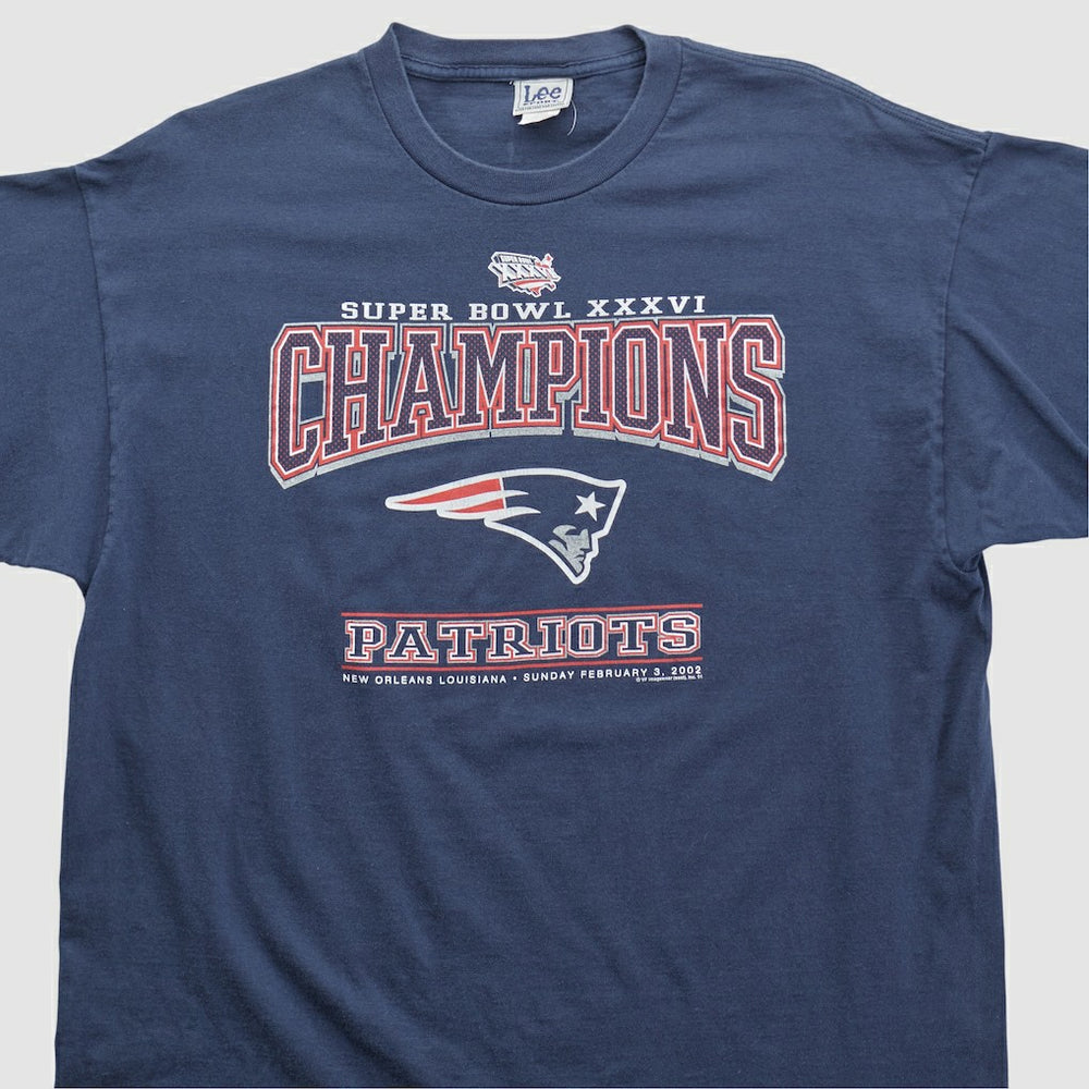 New England Patriots Lee Apparel 2002 T-shirt Navy Vintage - Fanatics