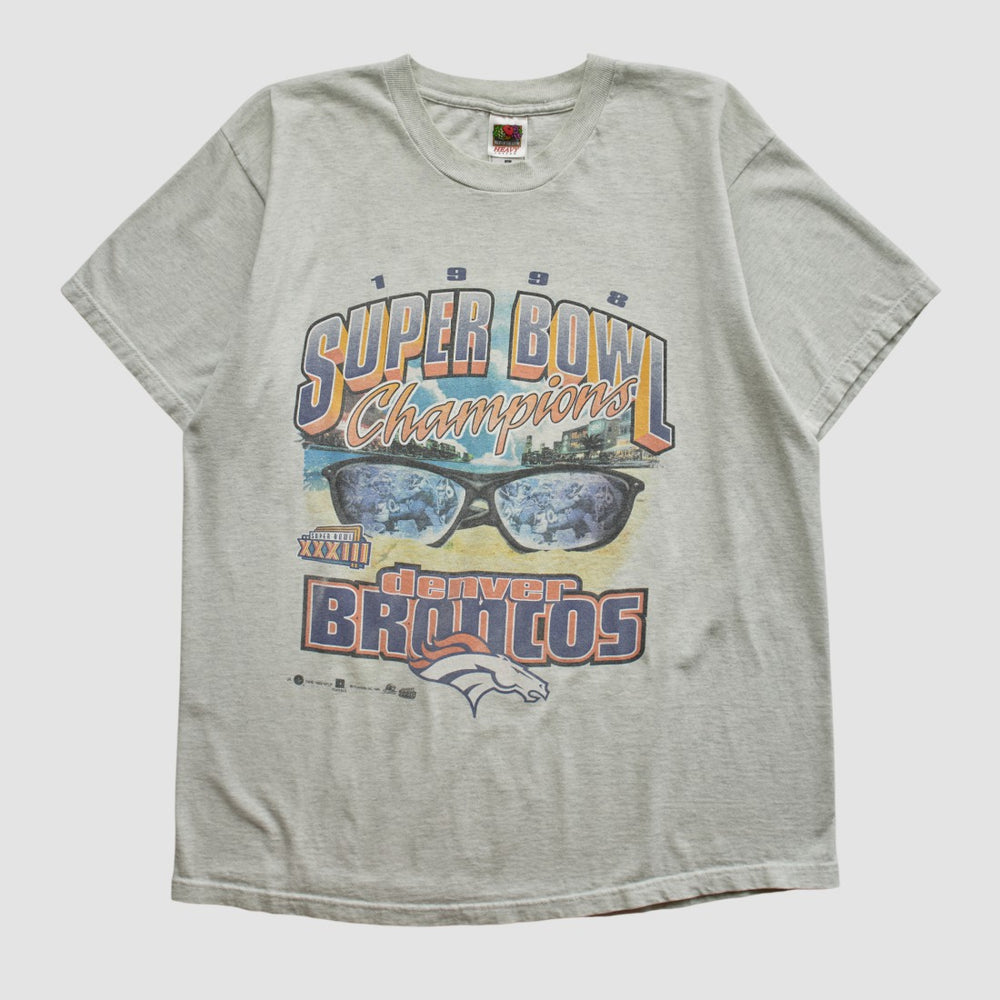 Super Bowl XXXIII Fruit of The Loom 1998 T-shirt Heather Gray Vintage - Fanatics