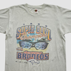 Super Bowl XXXIII Fruit of The Loom 1998 T-shirt Heather Gray Vintage - Fanatics