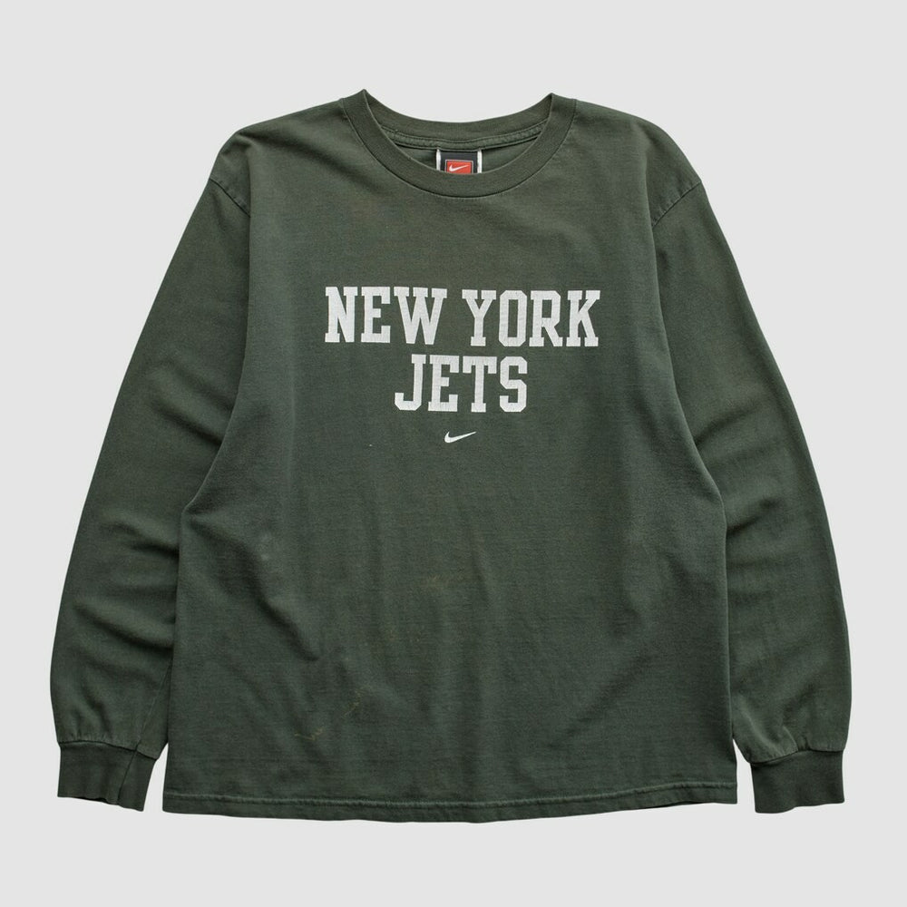 New York Jets 2000s Long Sleeve T-shirt Green Vintage - Fanatics