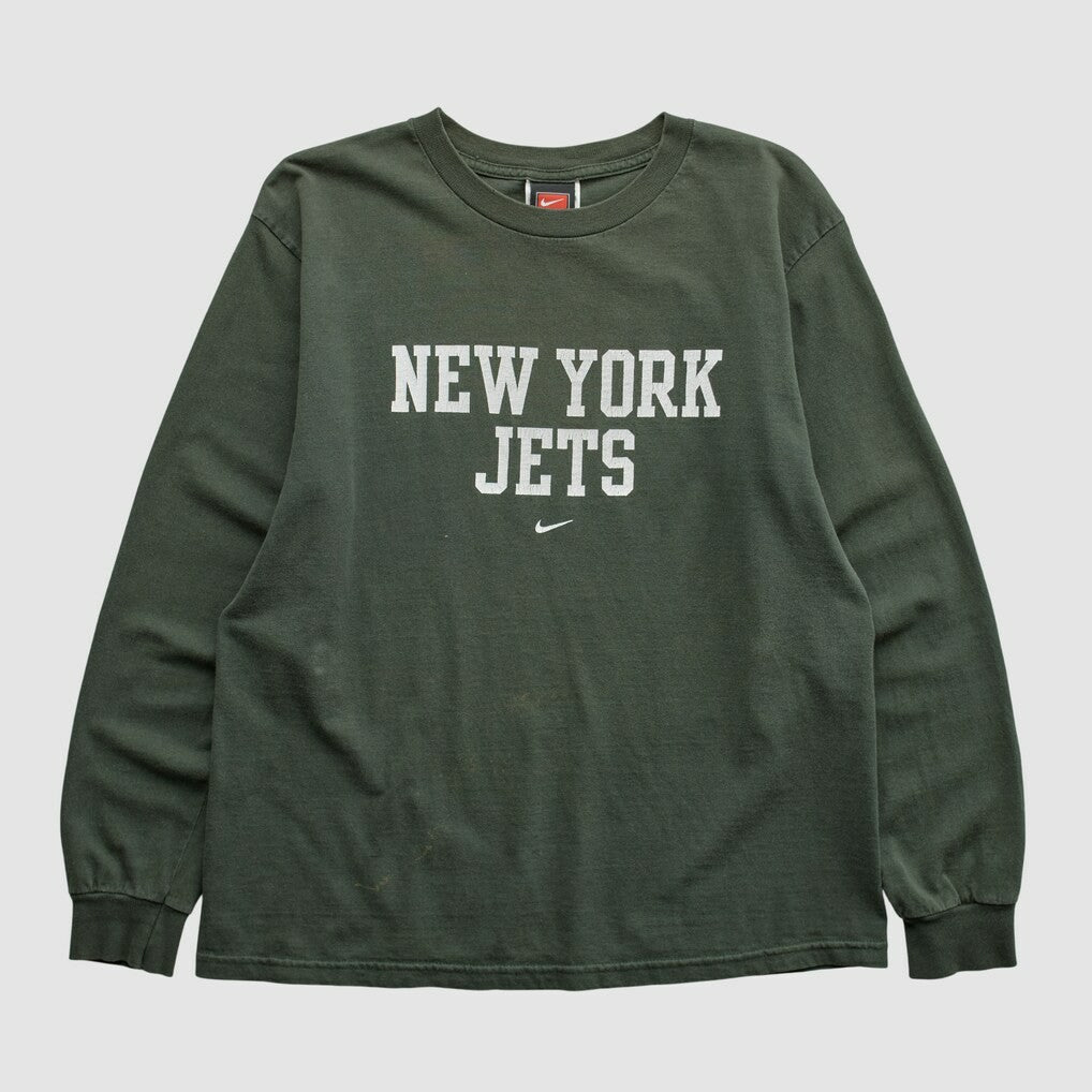 New York Jets 2000s Long Sleeve T-shirt Green Vintage - Fanatics