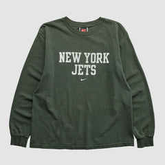 New York Jets 2000s Long Sleeve T-shirt Green Vintage - Fanatics