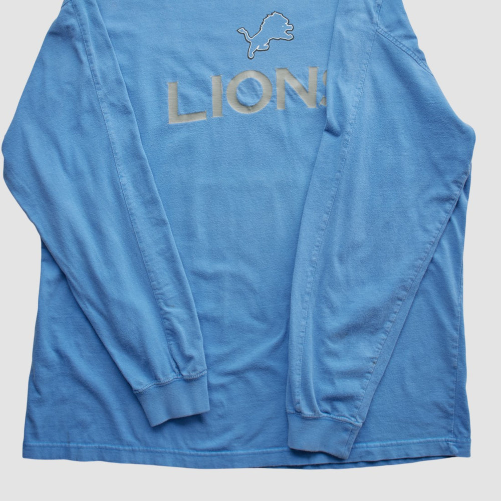 Detroit Lions NFL 2000s Long Sleeve T-shirt Light Blue Vintage - Fanatics