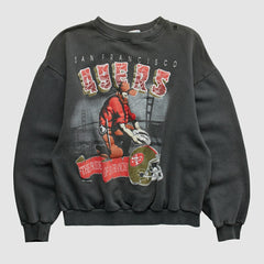 San Francisco 49ers All Out Fan 90s Pullover Sweatshirt Black Vintage - Fanatics