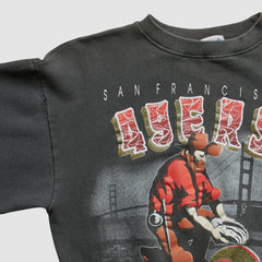 San Francisco 49ers All Out Fan 90s Pullover Sweatshirt Black Vintage - Fanatics