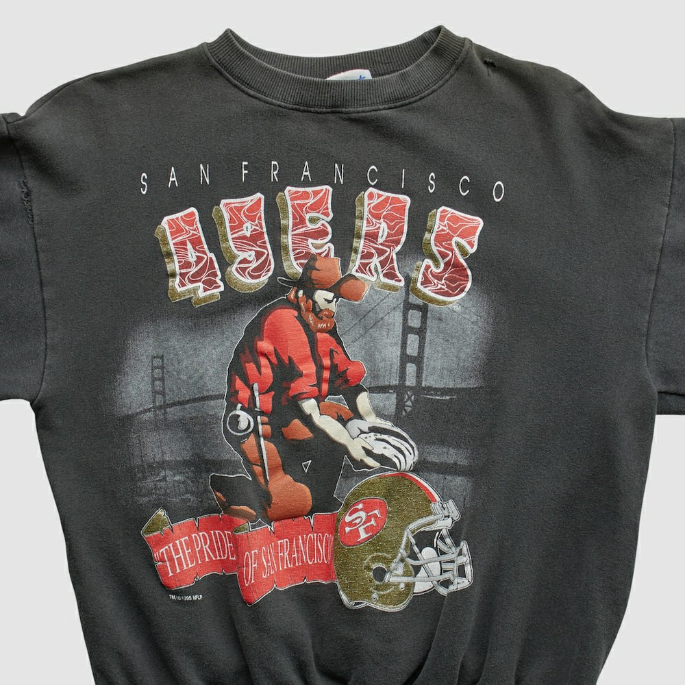 San Francisco 49ers All Out Fan 90s Pullover Sweatshirt Black Vintage - Fanatics