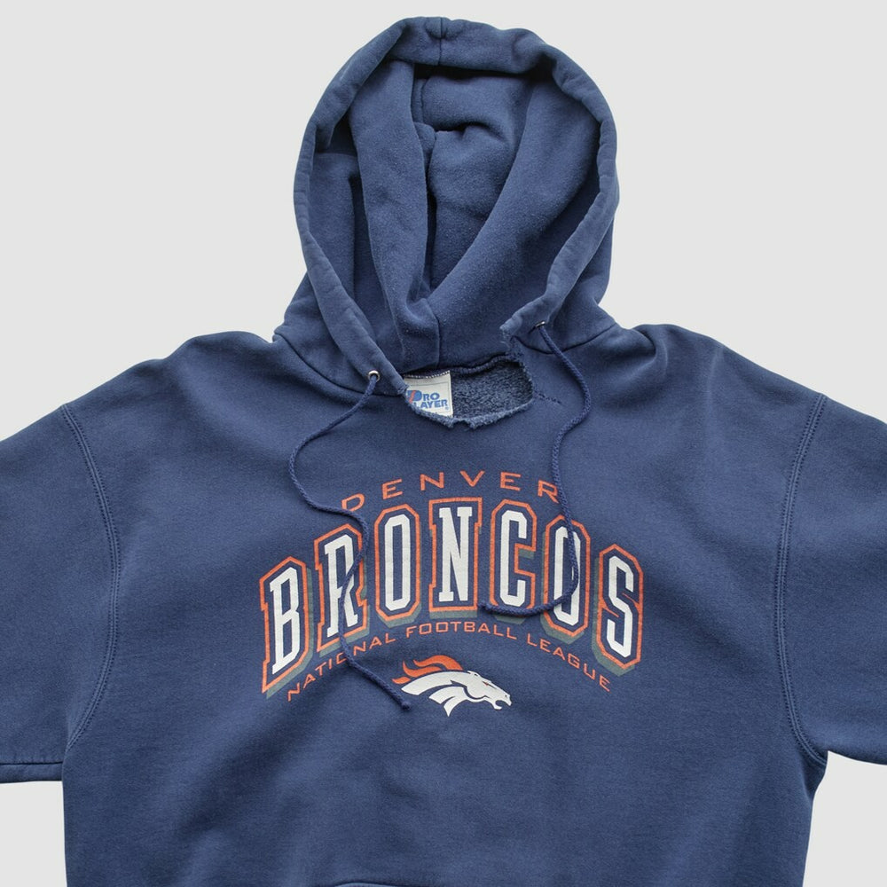 Denver Broncos Pro Player 90s Hooded Pullover Sweatshirt Navy Vintage - Fanatics