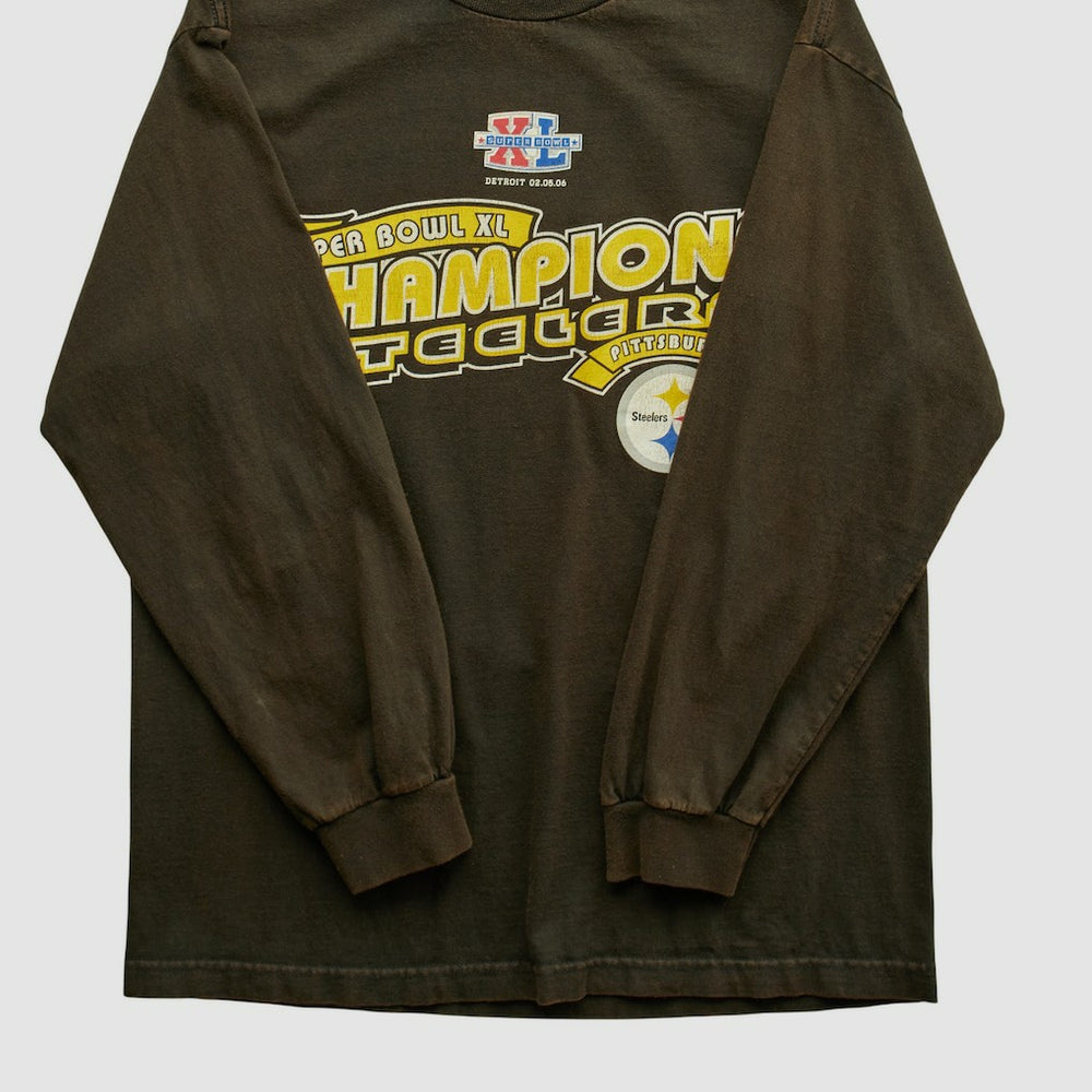 Pittsburgh Steelers Alstyle 2006 Long Sleeve T-shirt Brown Vintage - Fanatics