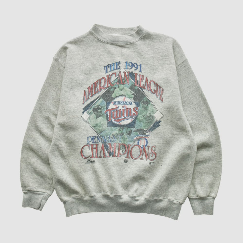 Minnesota Twins Salem Sportswear 1991 Pullover Sweatshirt On Sale