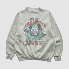 Minnesota Twins Salem Sportswear 1991 Pullover Sweatshirt On Sale