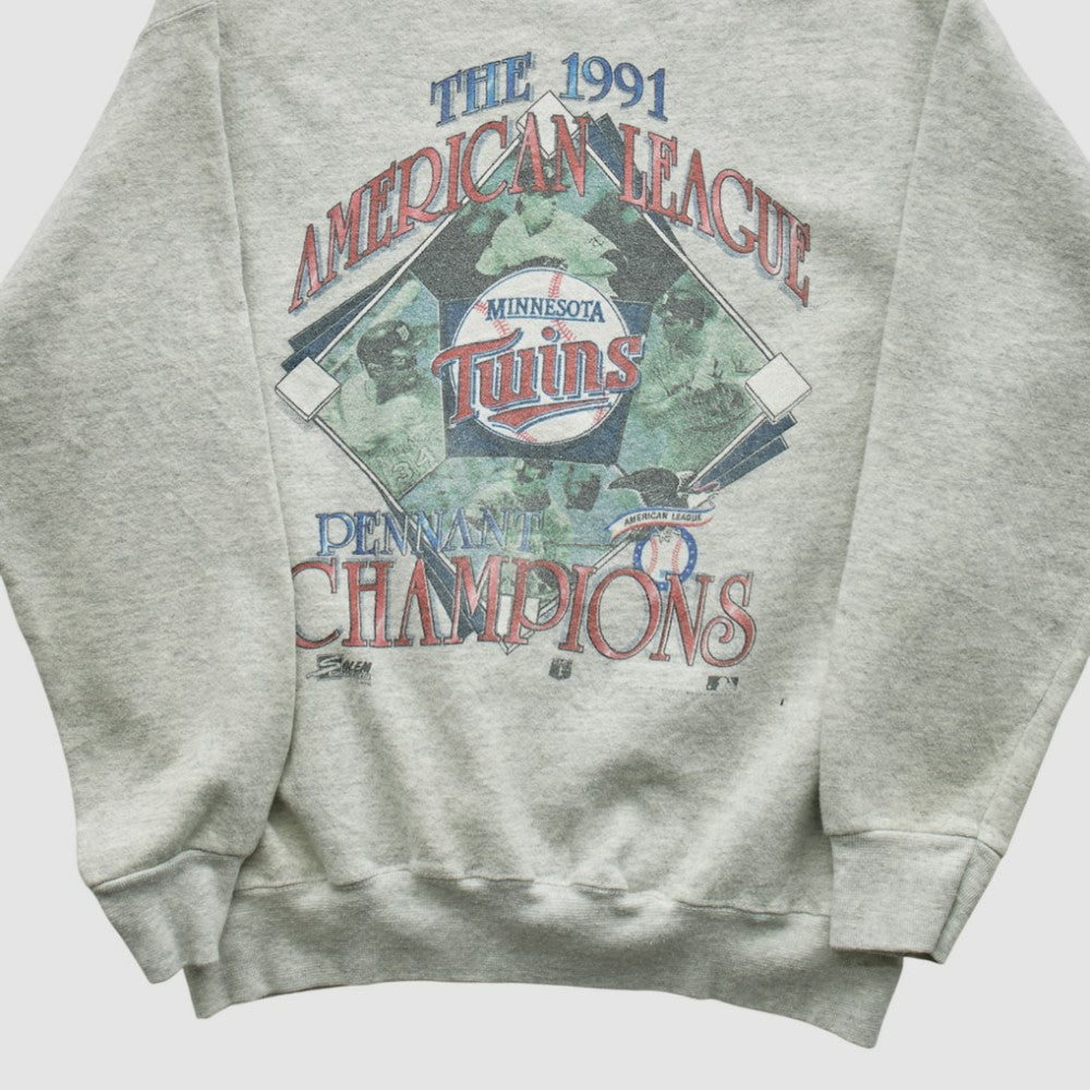 Minnesota Twins Salem Sportswear 1991 Pullover Sweatshirt On Sale
