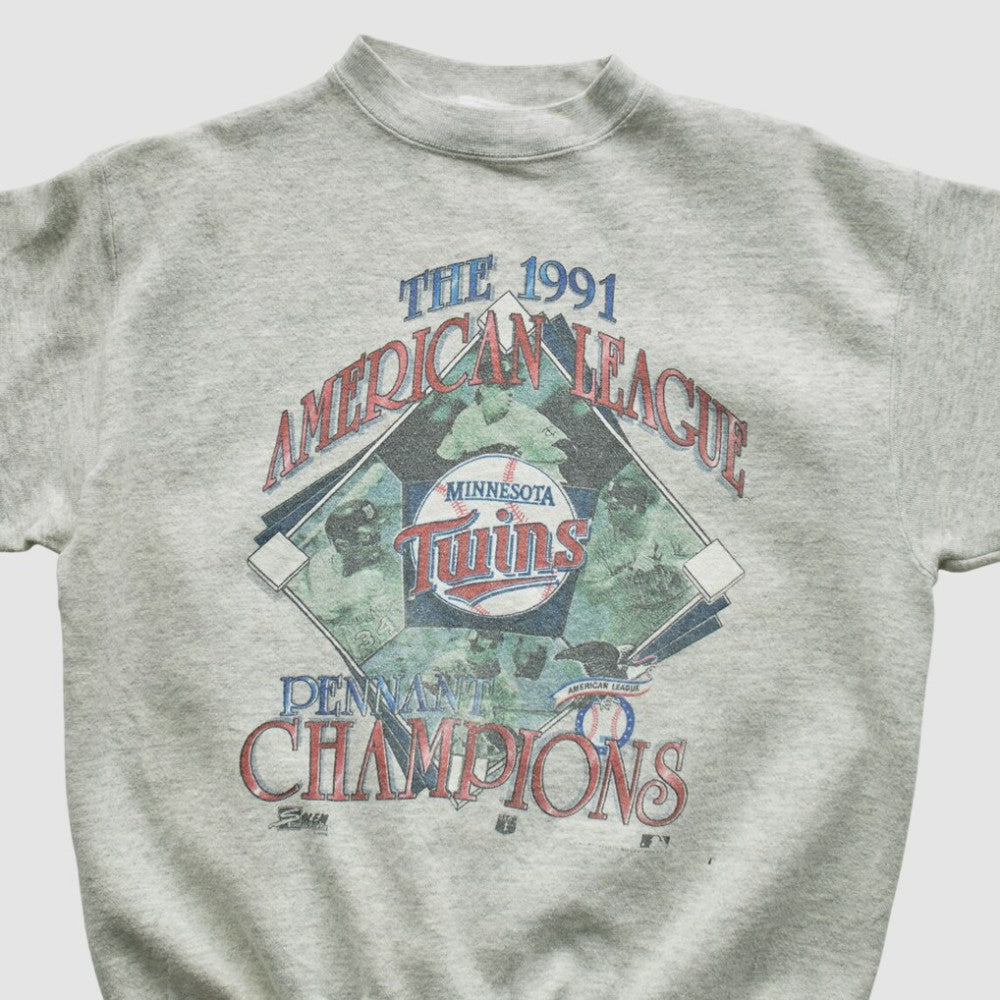 Minnesota Twins Salem Sportswear 1991 Pullover Sweatshirt On Sale