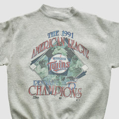 Minnesota Twins Salem Sportswear 1991 Pullover Sweatshirt On Sale