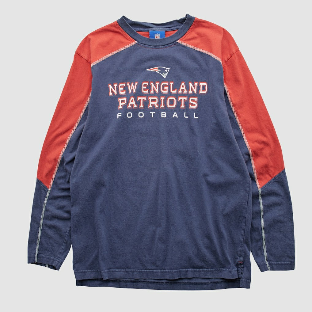 New England Patriots NFL 2000s Long Sleeve T-shirt Navy Vintage - Fanatics