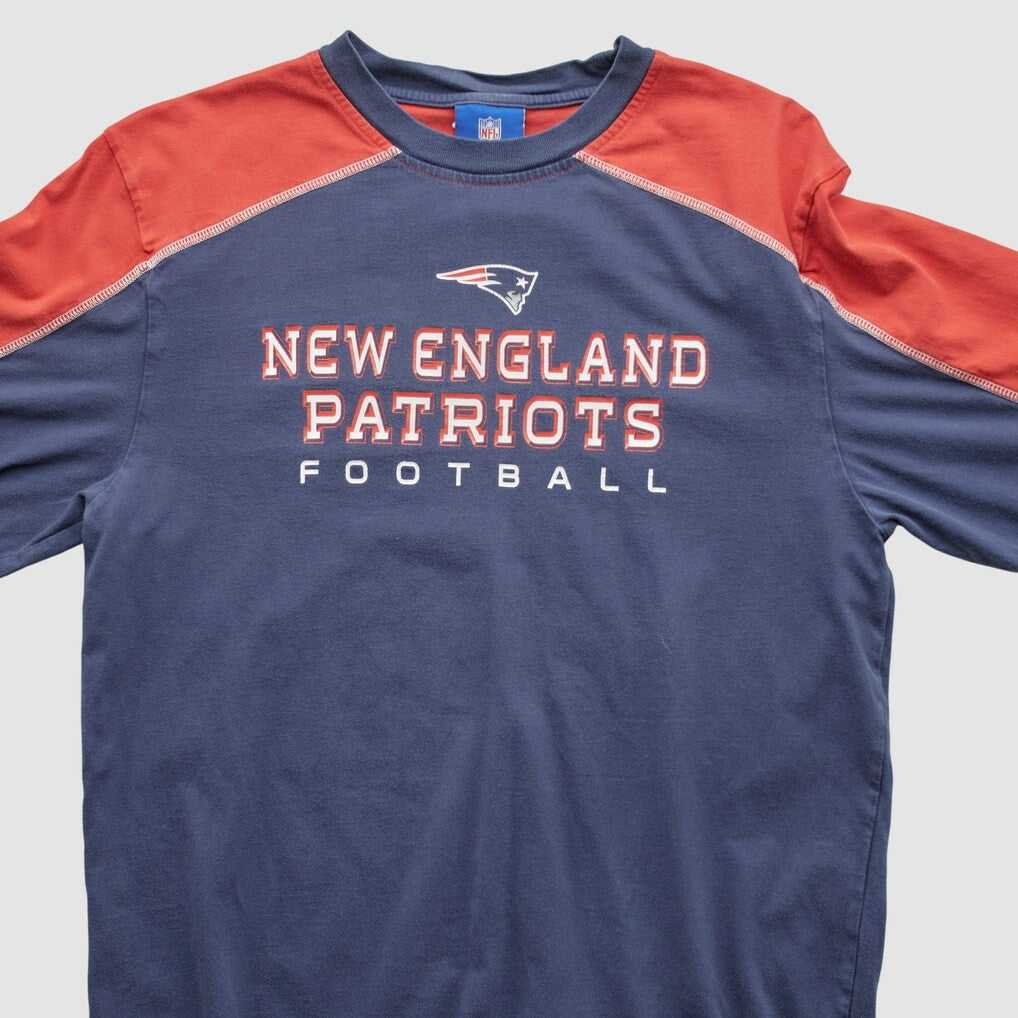 New England Patriots NFL 2000s Long Sleeve T-shirt Navy Vintage - Fanatics