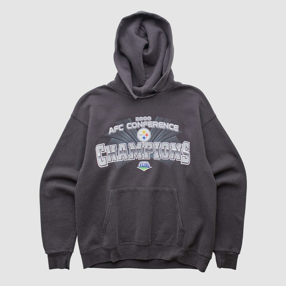 Pittsburgh Steelers NFL 2008 Hooded Pullover Sweatshirt Black Vintage - Fanatics