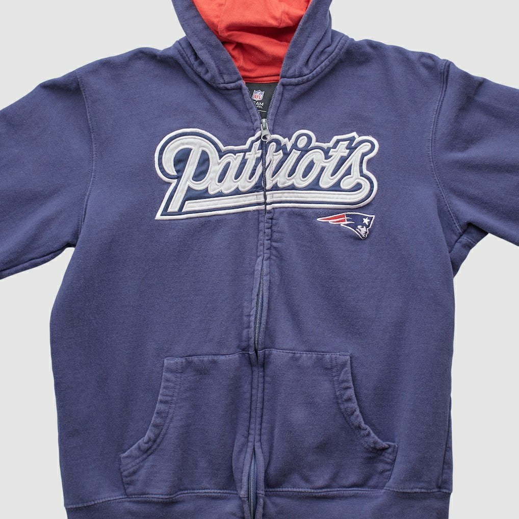 New England Patriots NFL 2010s Hooded Full Zip Sweatshirt Navy Vintage - Fanatics