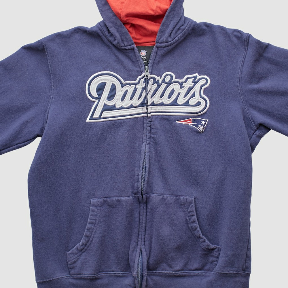 New England Patriots NFL 2010s Hooded Full Zip Sweatshirt Navy Vintage - Fanatics
