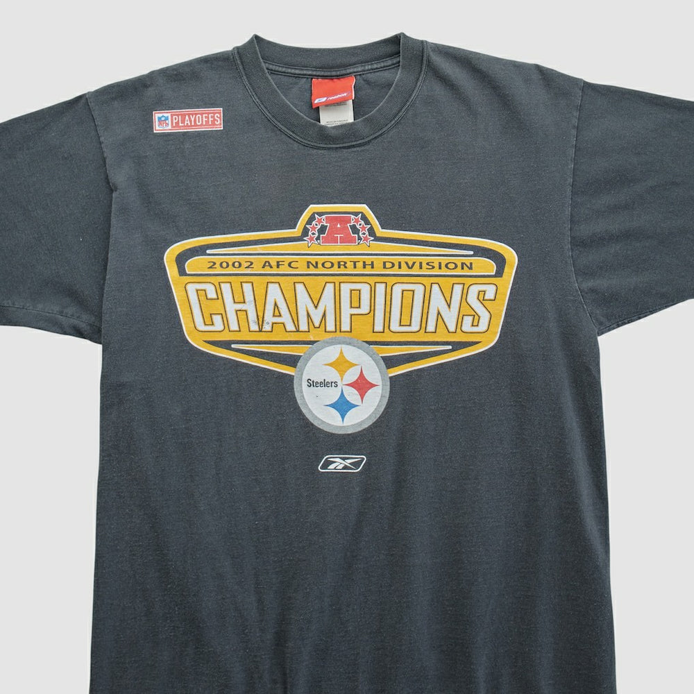 Pittsburgh Steelers Reebok 2002 T-shirt Black Vintage - Fanatics