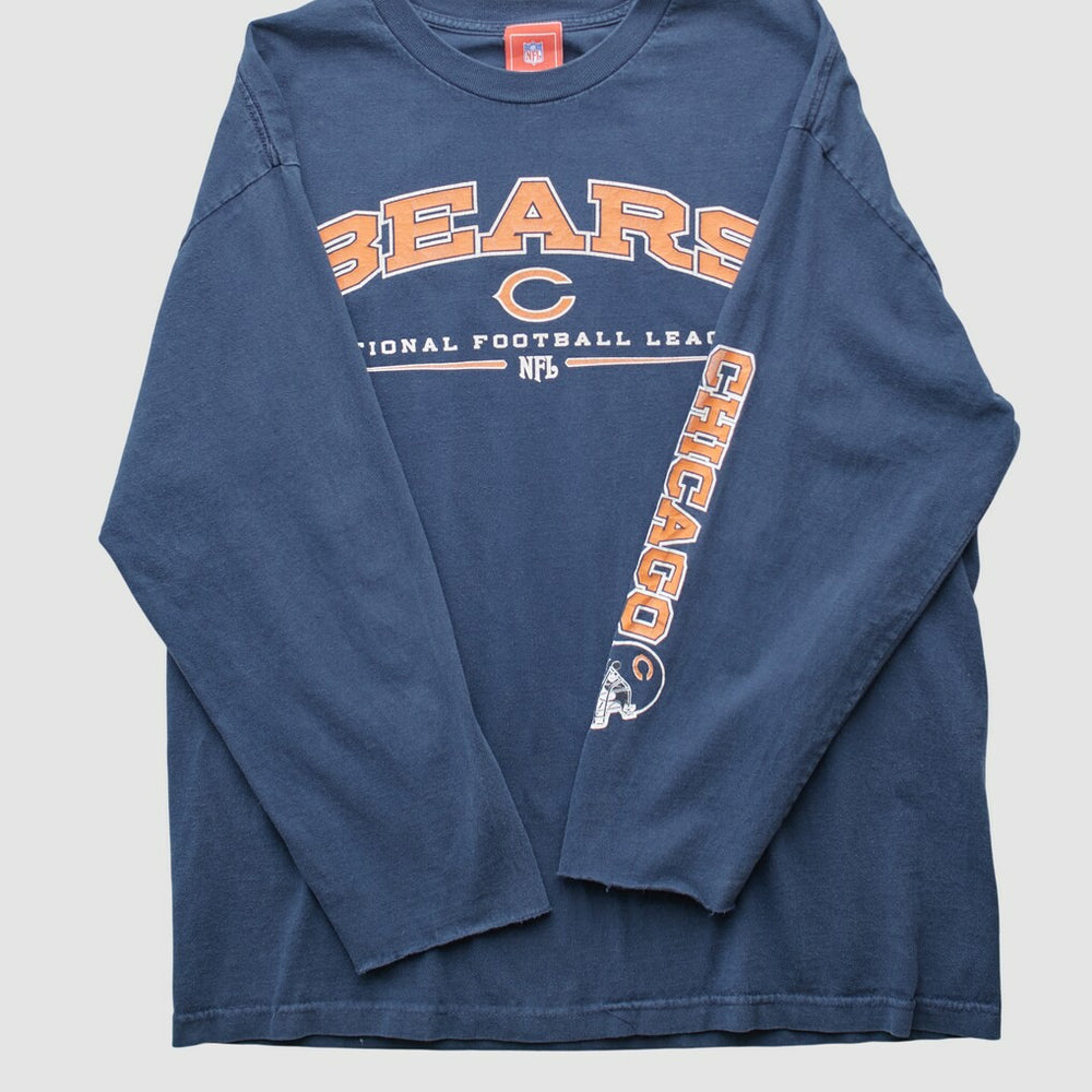 Chicago Bears NFL 2000s Long Sleeve T-shirt Navy Vintage - Fanatics