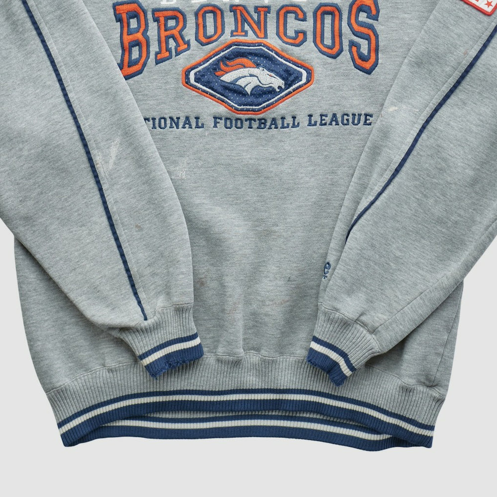 Denver Broncos Lee Apparel 90s Pullover Sweatshirt Heather Gray Vintage - Fanatics