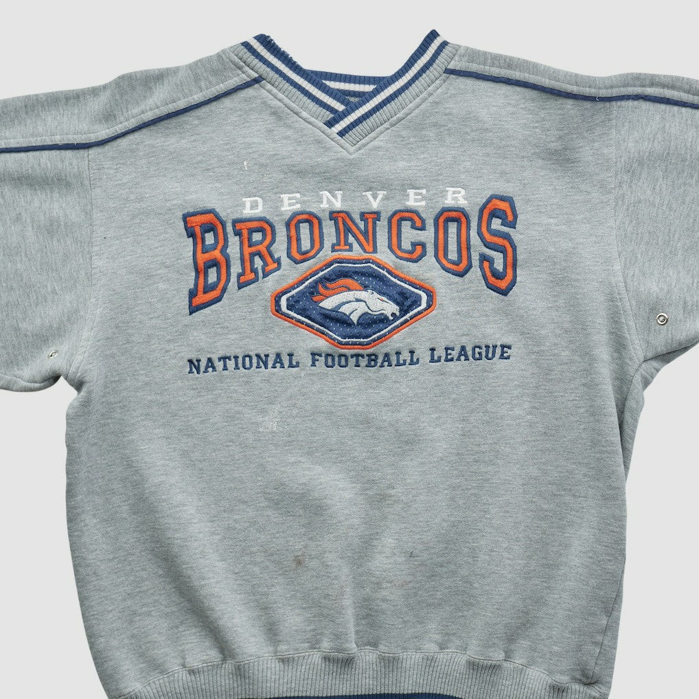 Denver Broncos Lee Apparel 90s Pullover Sweatshirt Heather Gray Vintage - Fanatics