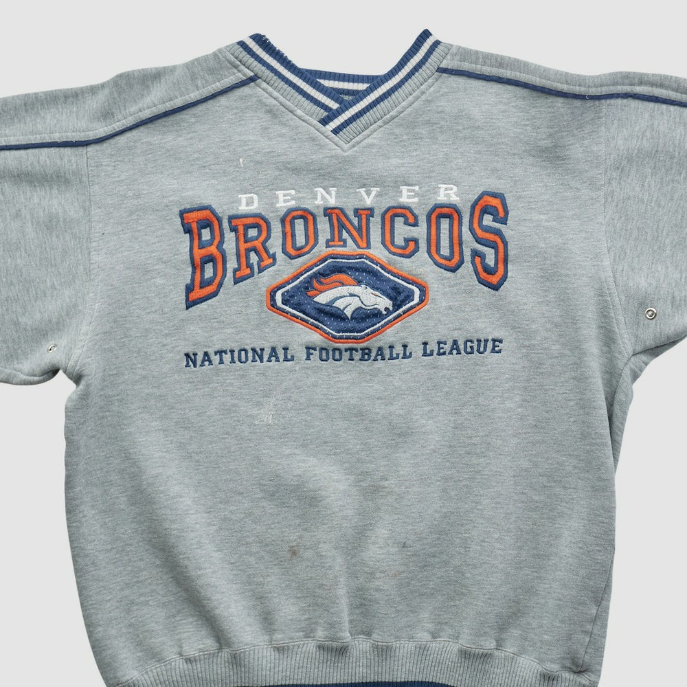 Denver Broncos Lee Apparel 90s Pullover Sweatshirt Heather Gray Vintage - Fanatics