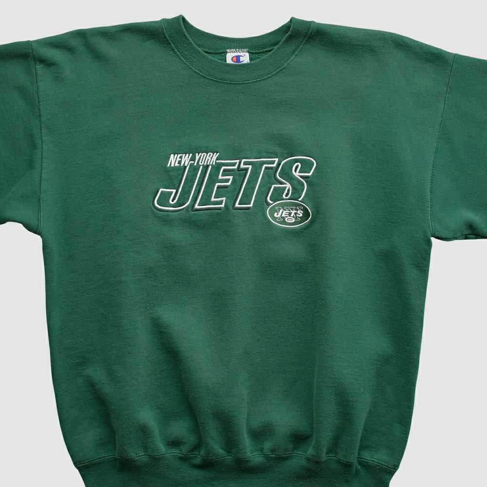 New York Jets Champion 2000s Pullover Sweatshirt Green Vintage - Fanatics
