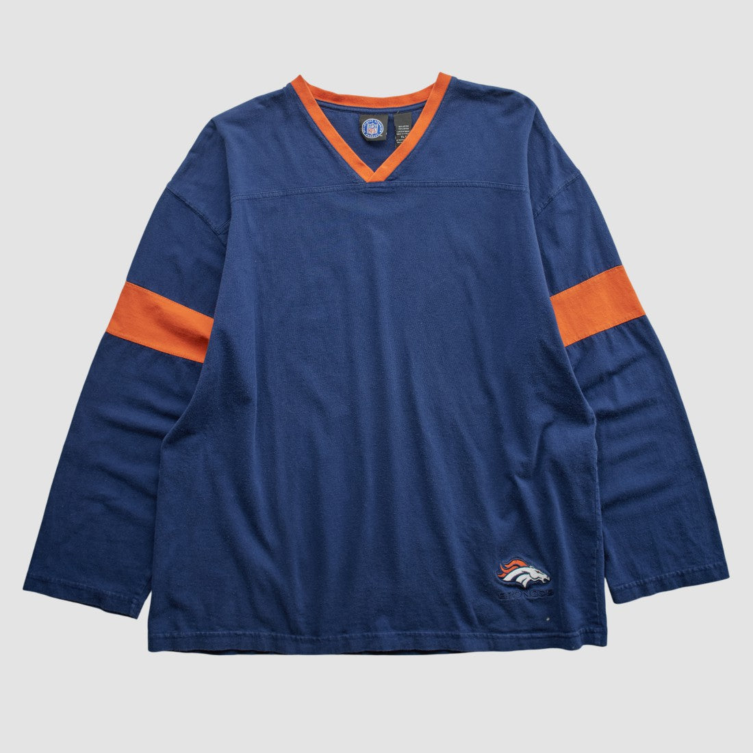 Denver Broncos NFL 2000s Long Sleeve T-shirt Navy Vintage - Fanatics