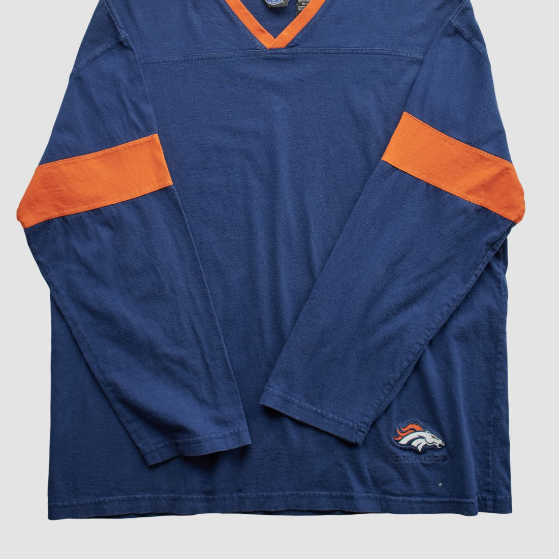 Denver Broncos NFL 2000s Long Sleeve T-shirt Navy Vintage - Fanatics