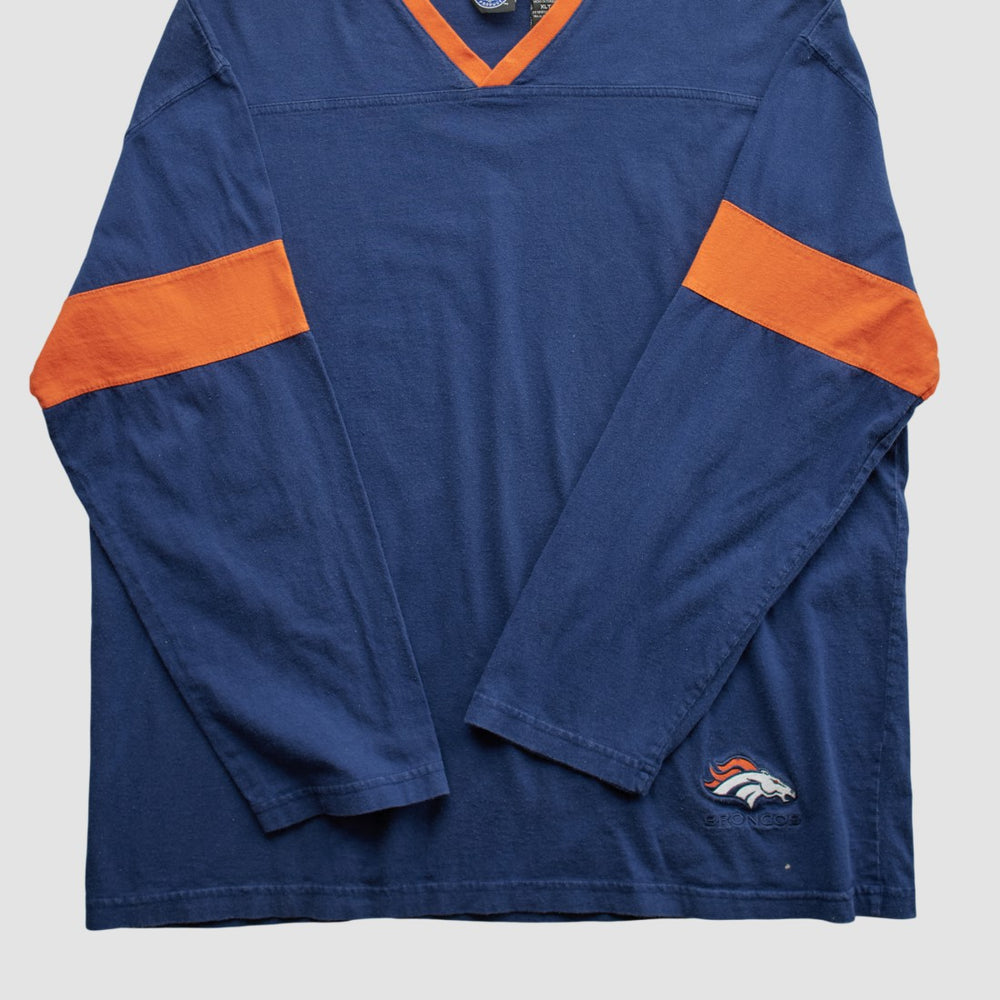 Denver Broncos NFL 2000s Long Sleeve T-shirt Navy Vintage - Fanatics