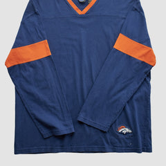 Denver Broncos NFL 2000s Long Sleeve T-shirt Navy Vintage - Fanatics