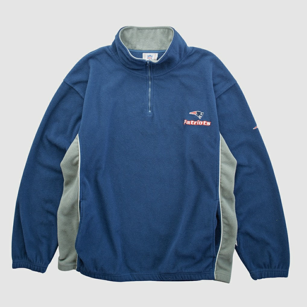 New England Patriots NFL 2000s 1/4 Zip Sweatshirt Navy Vintage - Fanatics