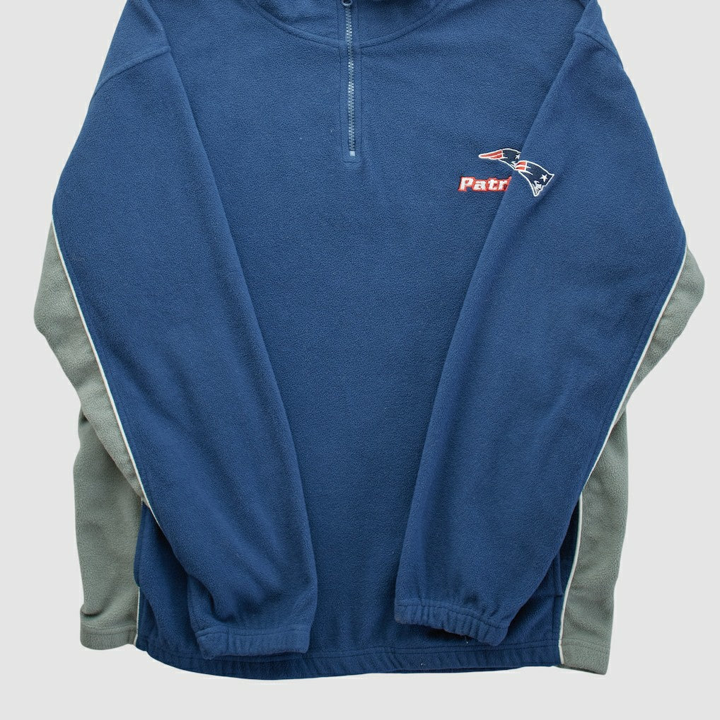 New England Patriots NFL 2000s 1/4 Zip Sweatshirt Navy Vintage - Fanatics