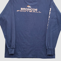Denver Broncos NFL 2010s Long Sleeve T-shirt Navy Vintage - Fanatics