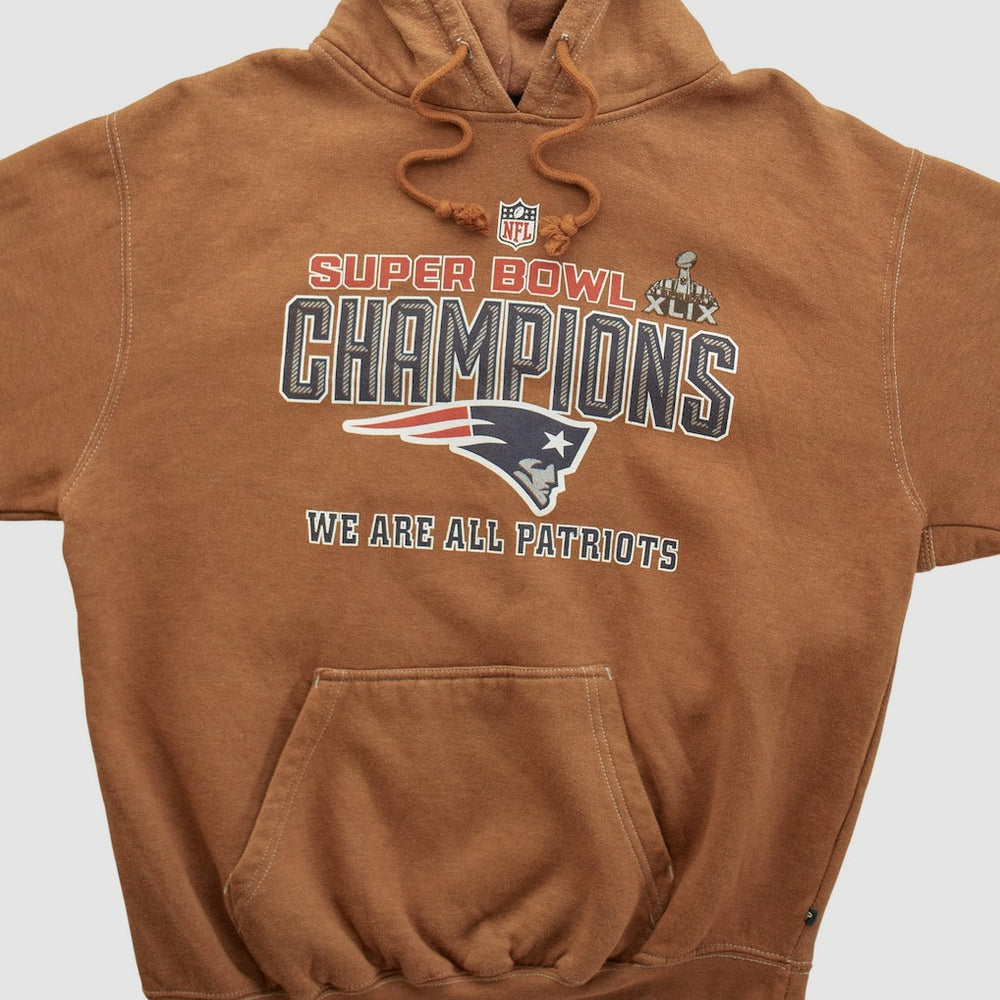 Super Bowl XLIX Pennant Sportswear 2015 Hooded Pullover Sweatshirt Clay Vintage - Fanatics