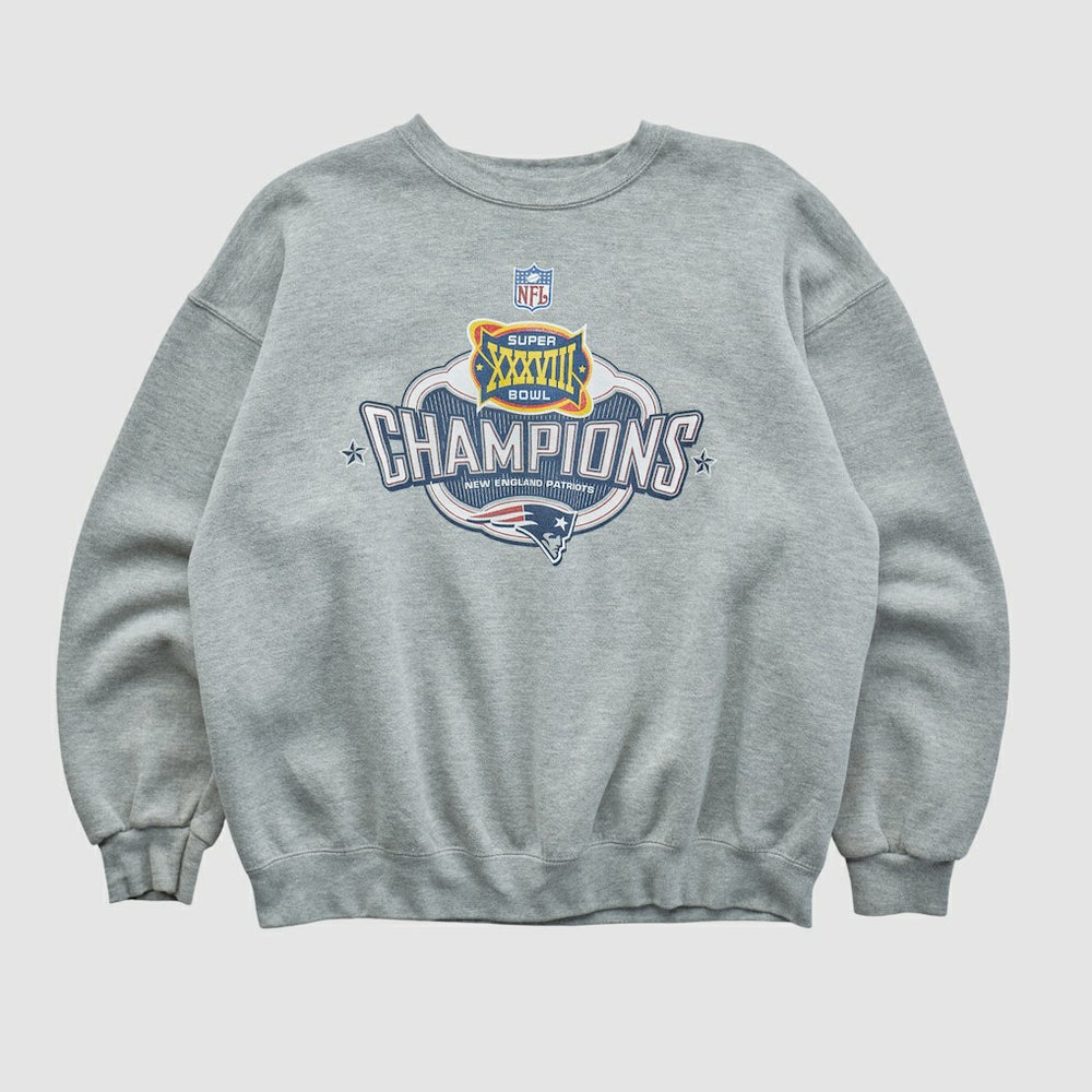 Super Bowl XXXVIII Lee Apparel 2004 Pullover Sweatshirt Heather Gray Vintage - Fanatics