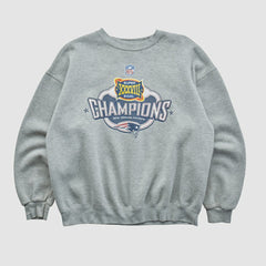 Super Bowl XXXVIII Lee Apparel 2004 Pullover Sweatshirt Heather Gray Vintage - Fanatics