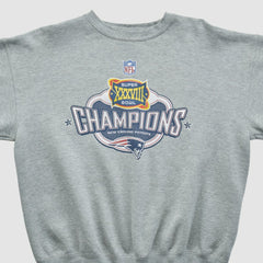 Super Bowl XXXVIII Lee Apparel 2004 Pullover Sweatshirt Heather Gray Vintage - Fanatics