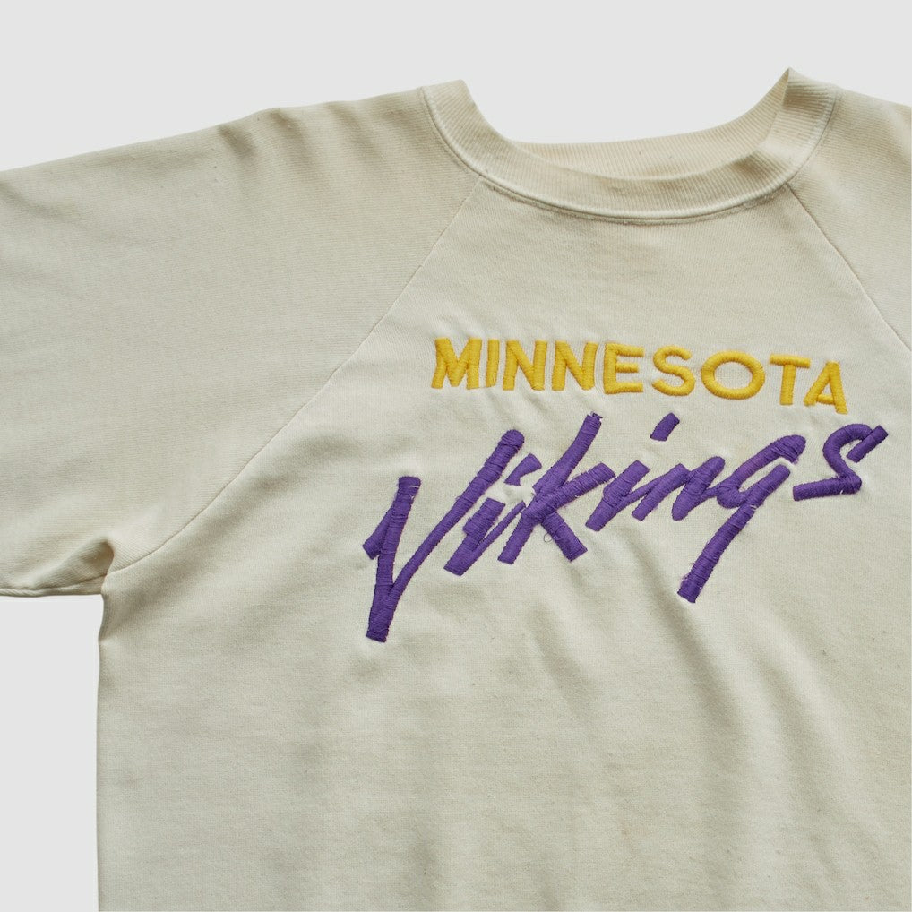 Minnesota Vikings Logo 7 80s Pullover Sweatshirt White Vintage - Fanatics