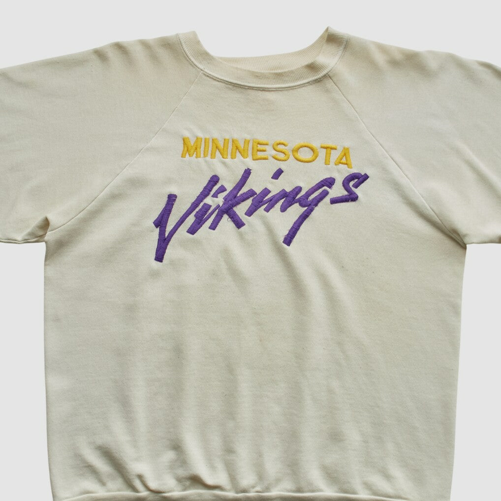 Minnesota Vikings Logo 7 80s Pullover Sweatshirt White Vintage - Fanatics