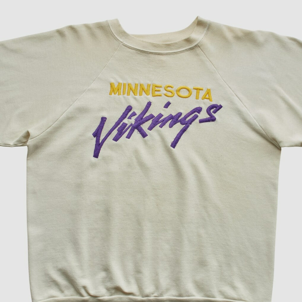 Minnesota Vikings Logo 7 80s Pullover Sweatshirt White Vintage - Fanatics
